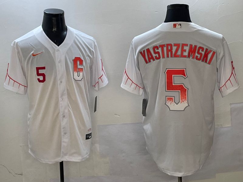 Men San Francisco Giants #5 Yastrzemski White City Edition Game Nike 2025 MLB Jersey style 2